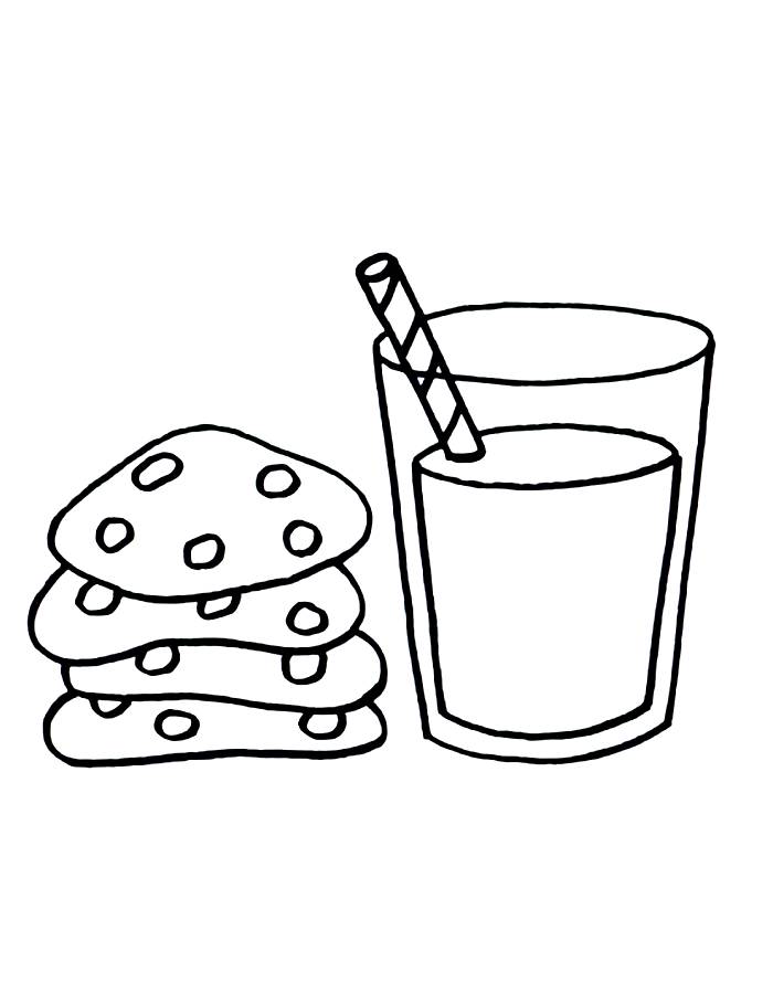 Milk And Cookies Coloring Page