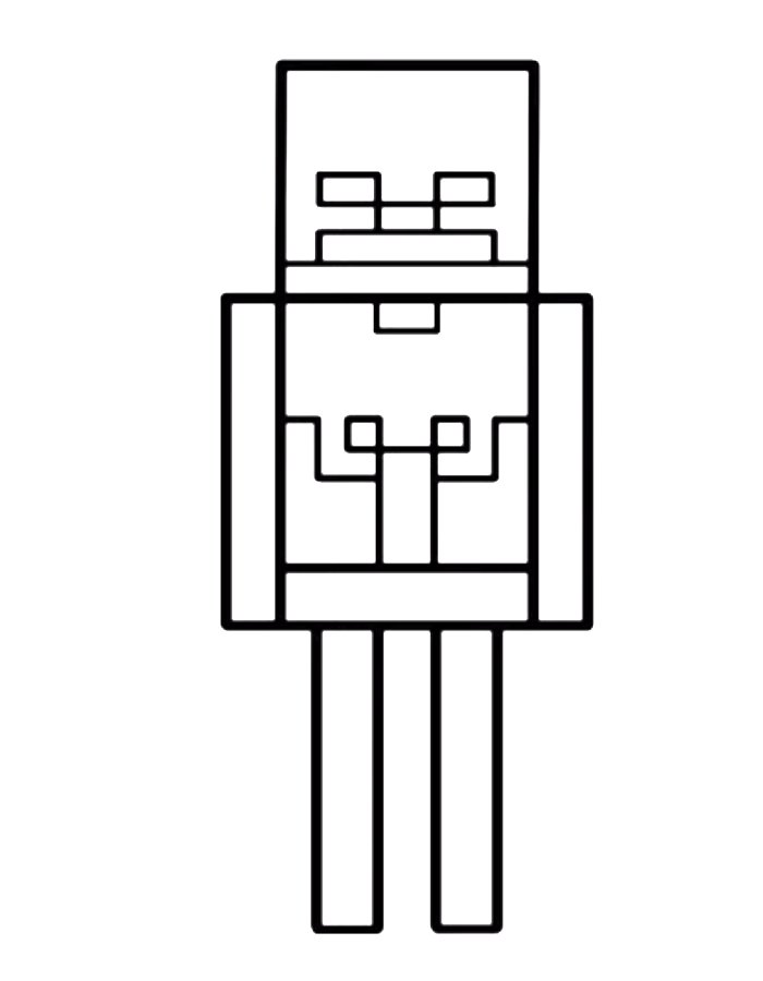 Minecraft Skeleton Drawing Coloring Page