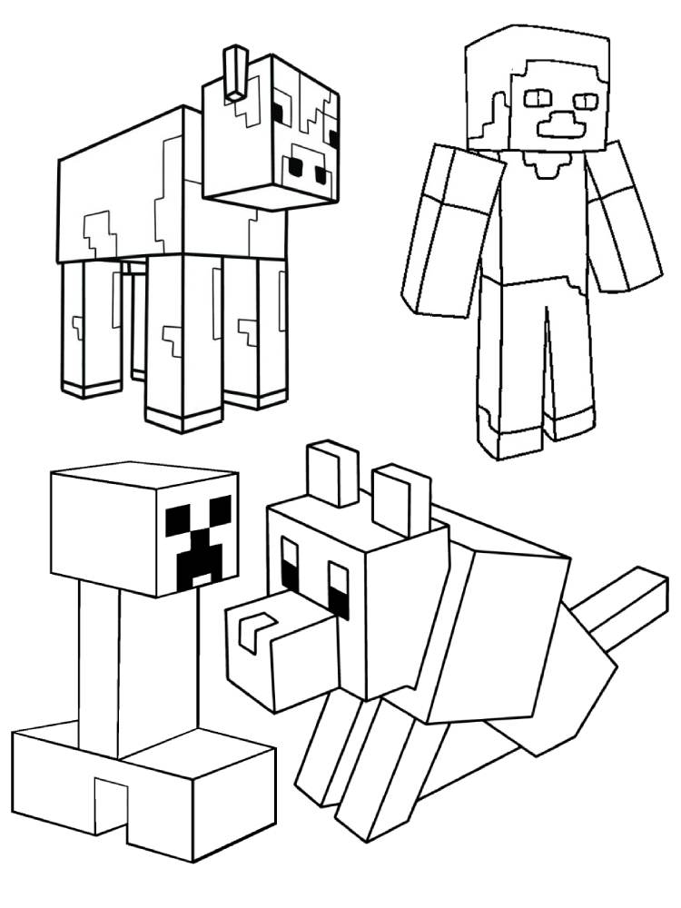 Minecraft Character Printables Coloring Page