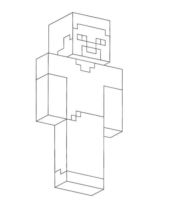 Minecraft Herobrine Coloring Page