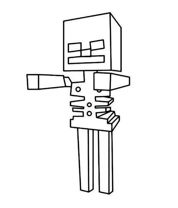 Minecraft Skeleton Coloring Page