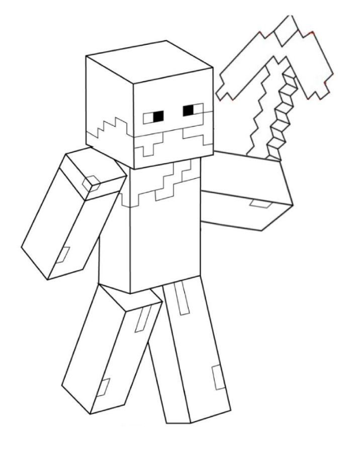 Minecraft Steve Coloring Page