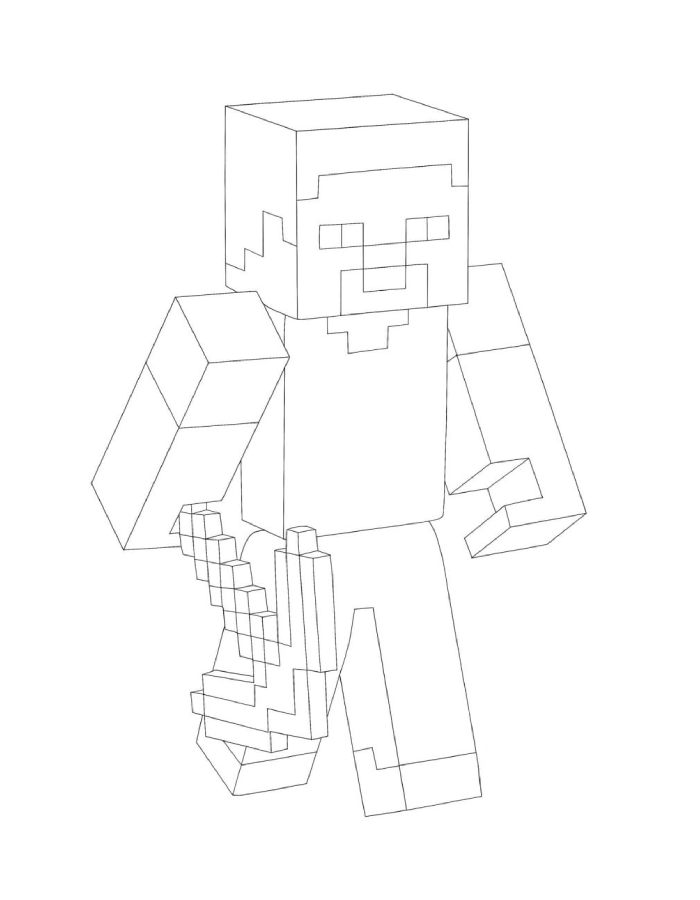 Minecraft Steve Coloring Page