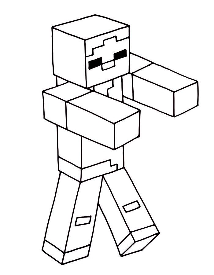 Minecraft Steve For Kids Coloring Page