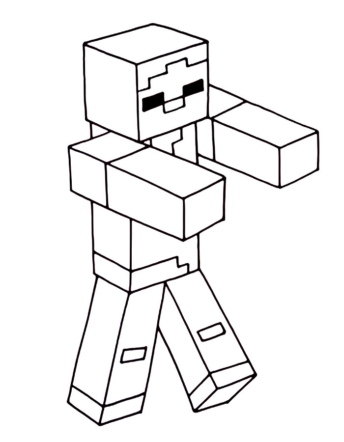 Minecraft Zombie Printable Coloring Page