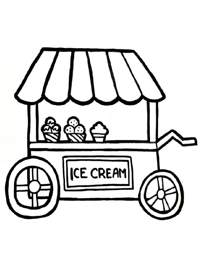 Mini Ice Cream Shop Coloring Page