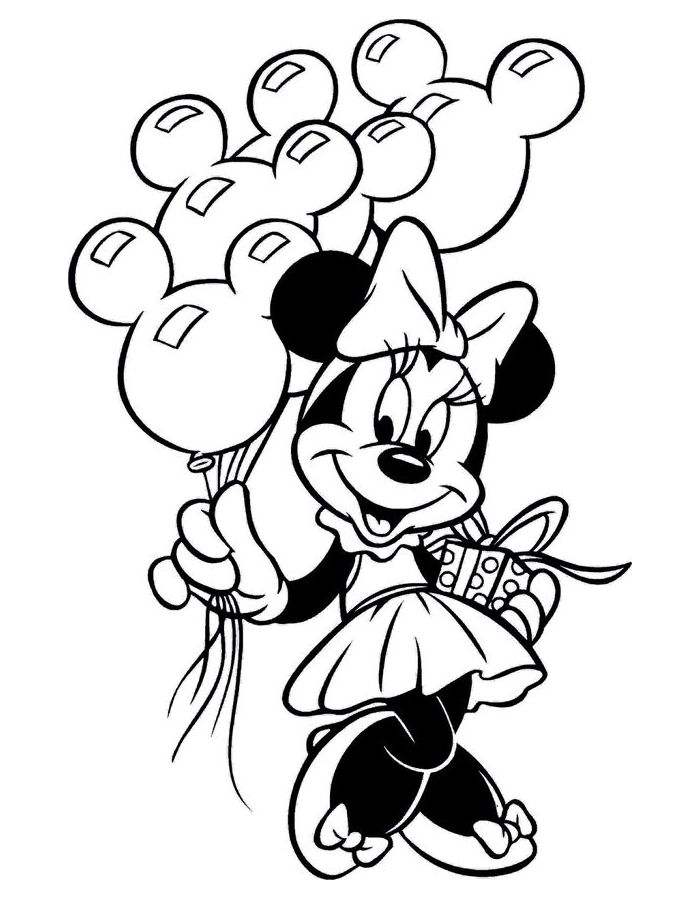 Minnie Mouse For Kids Coloring Page