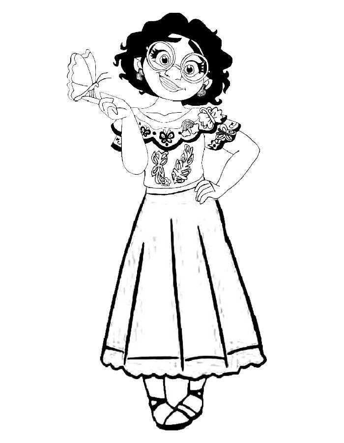 Mirabel Line Art Coloring Page