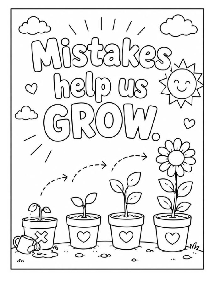 Mistakes Help Us Grow Coloring Page