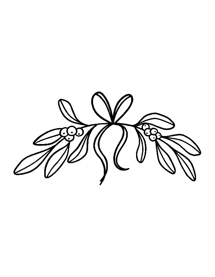 Mistletoe Printable Coloring Page