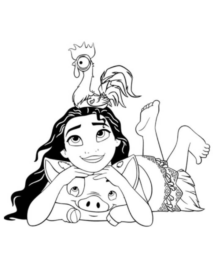 Moana Printable Free Pdf Coloring Page