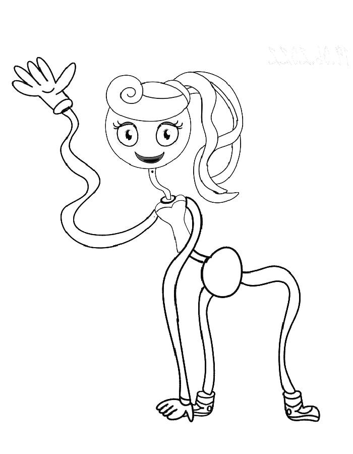 Mommy Long Legs Happy Hello Kids Coloring Page