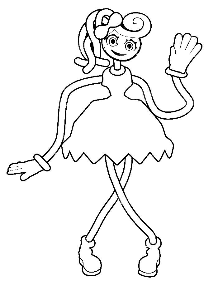 Mommy Long Legs Drawing Realistic Coloring Page