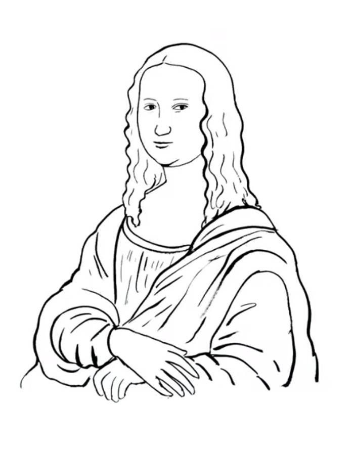 Mona Lisa Coloring Page