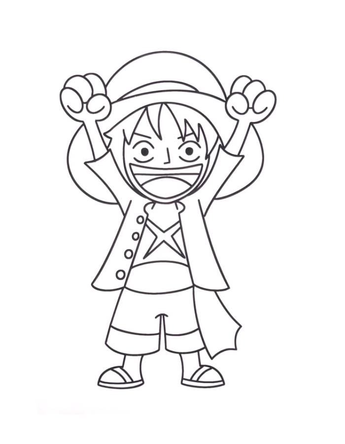Monkey D Luffy From One Piece Line Art