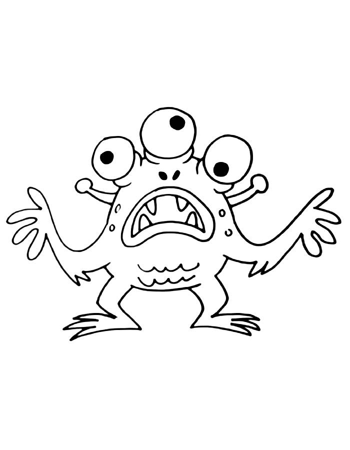 Monster For Kids Coloring Page