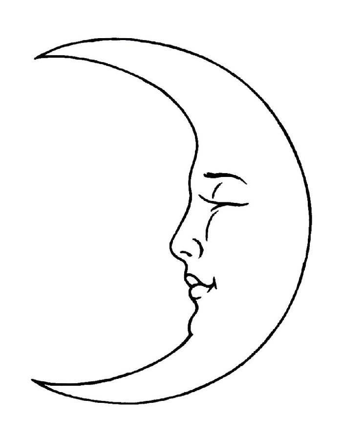 Moon Drawing Moon Drawing Coloring Page