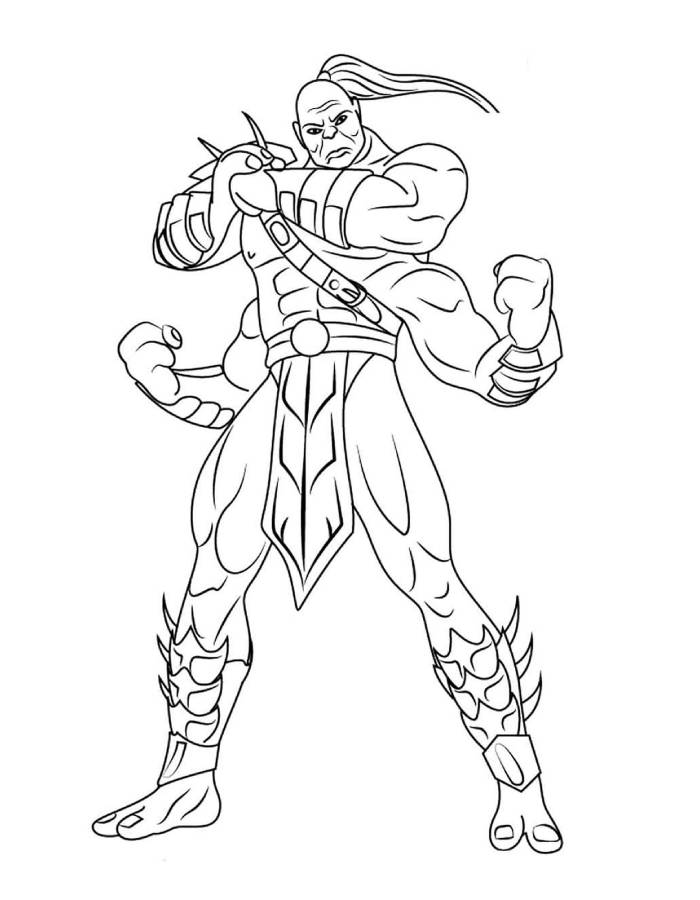 Mortal Kombat For Kids Coloring Page