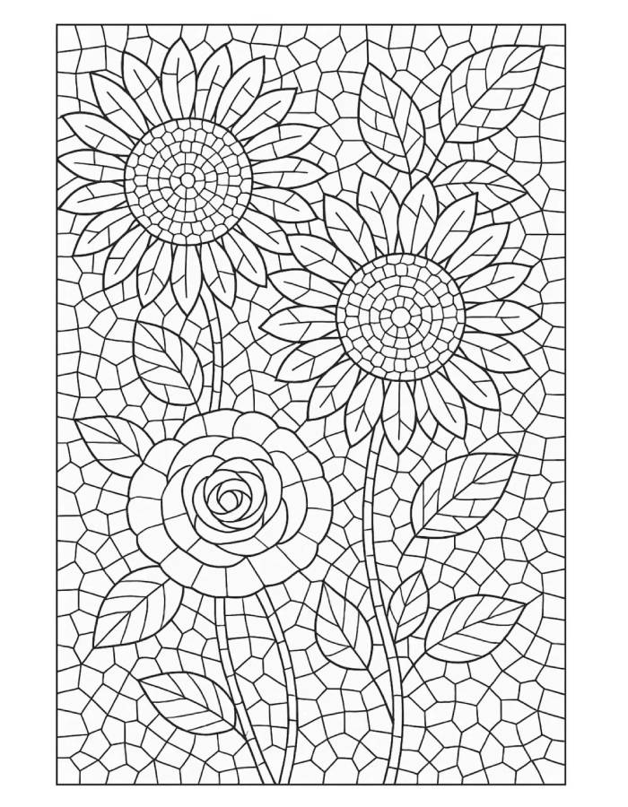 Mosaic Flowers Free Patterns