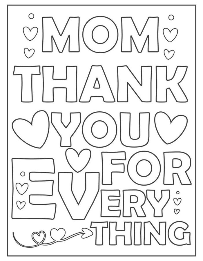 Mother's Day Printable Coloring Page