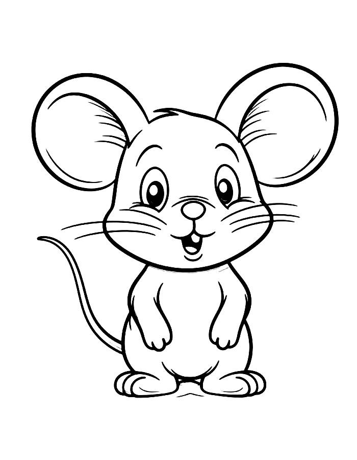 Mouse Line Art Coloring Page