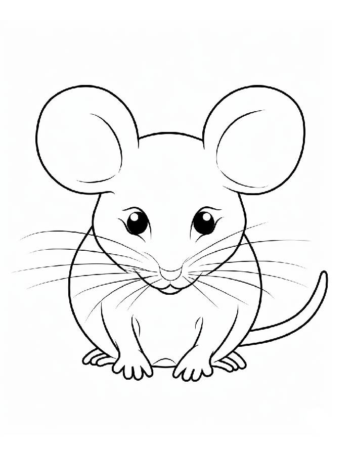 Mouse Outline Coloring Page