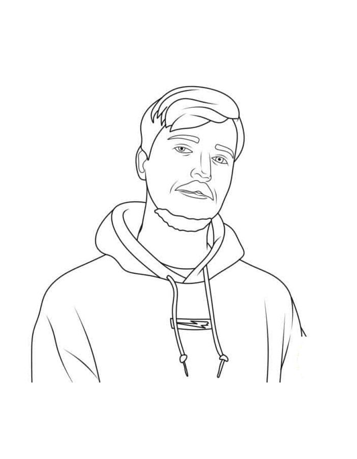 Mr Beast Drawing Coloring Page