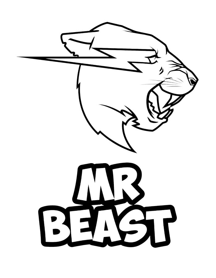 Mr Beast For Kids Coloring Page