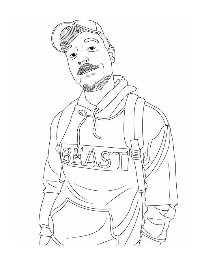 Mr Beast Printable Coloring Page