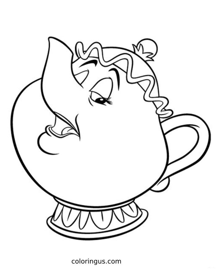 Mrs Potts Coloring Page