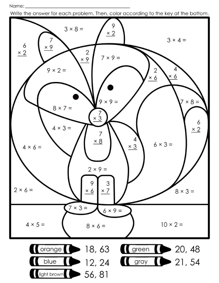 Multiplication  coloring page