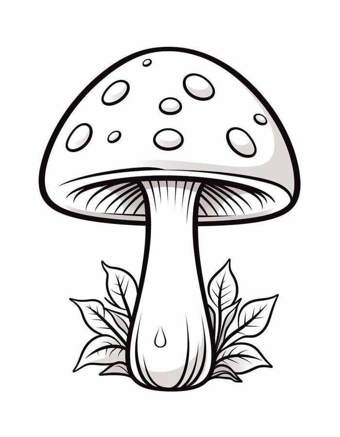 Mushroom For Adults Coloring Page