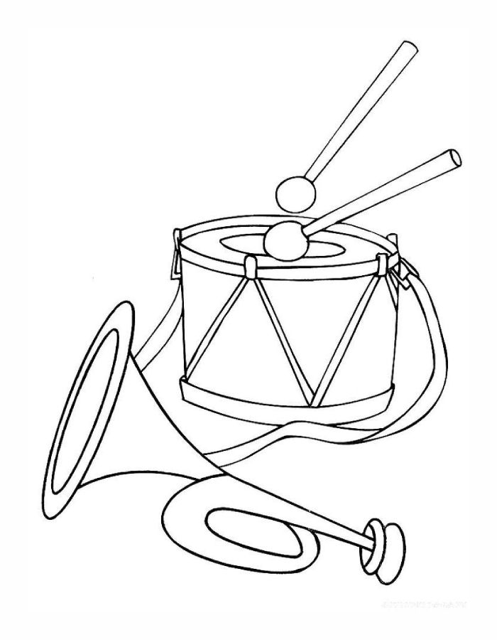 Music Drawing Coloring Page