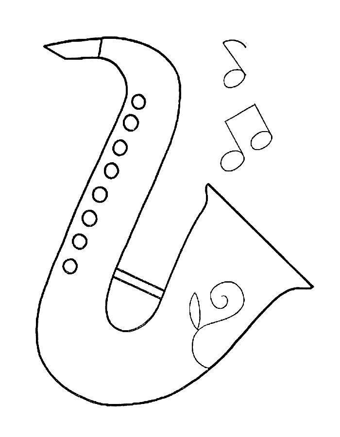 Music Line Art Coloring Page