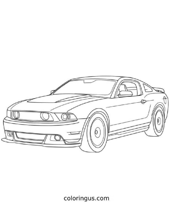 Mustang Race Car Coloring Page