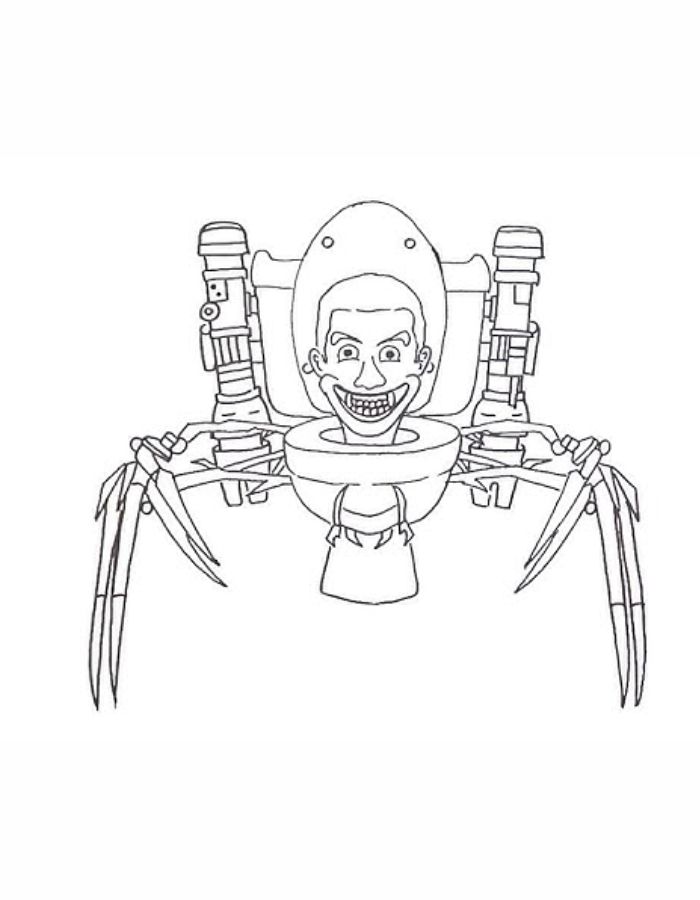 Mutant Spider Toilet Coloring Page