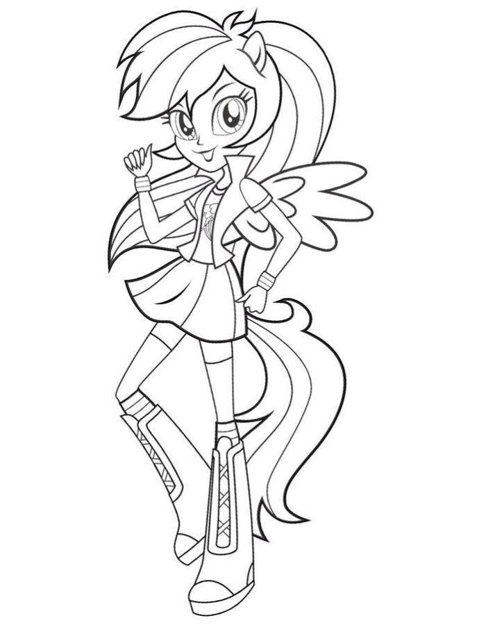 My Little Pony Equestria Girls Coloring Pages Free Printable PDF 