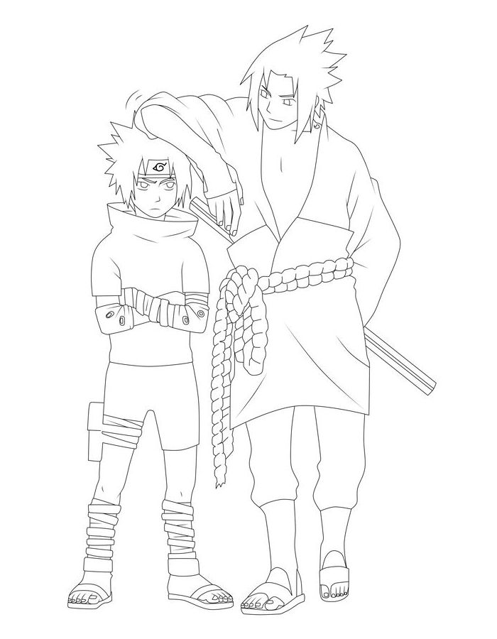 Naruto And Sasuke Coloring Page