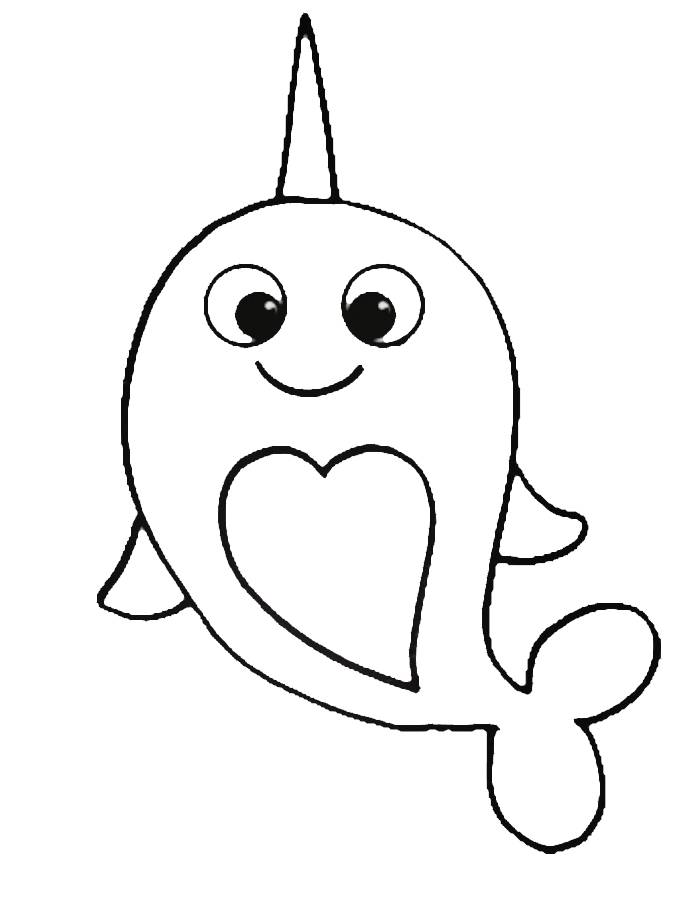 Narwhal Printable Coloring Page