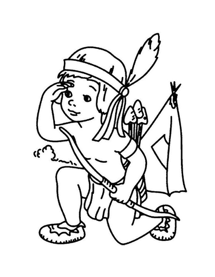 Native American Boy Coloring Page