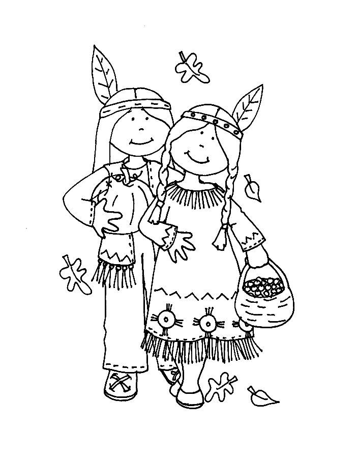 Native American Drawing Coloring Page