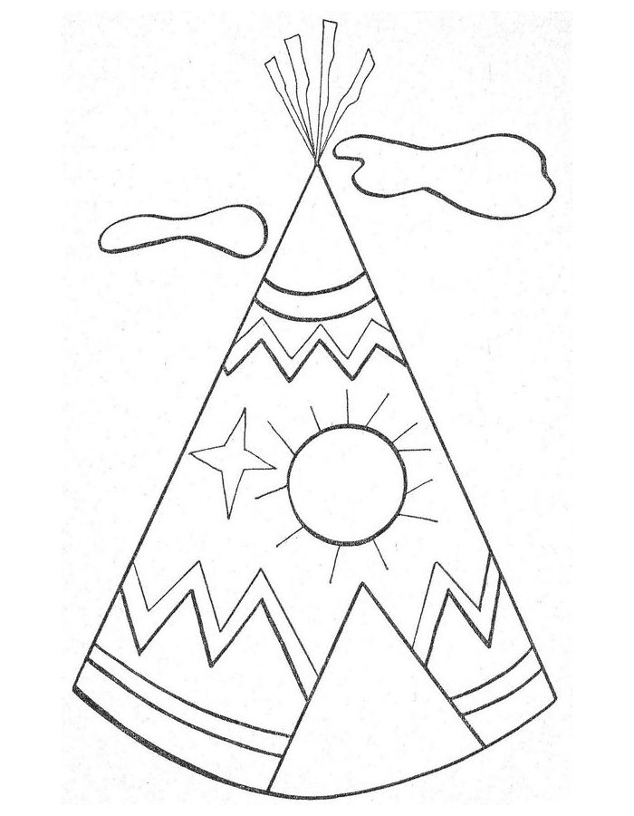 Native American Teepee Coloring Page