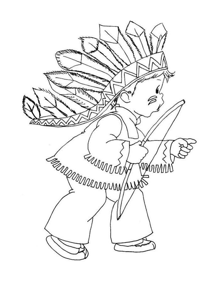 Native Black And White Coloring Page