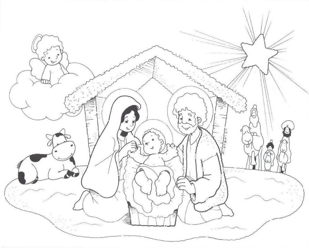 Nativity For Adults Coloring Page