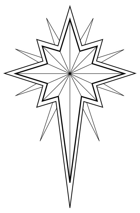 Nativity Star Coloring Page