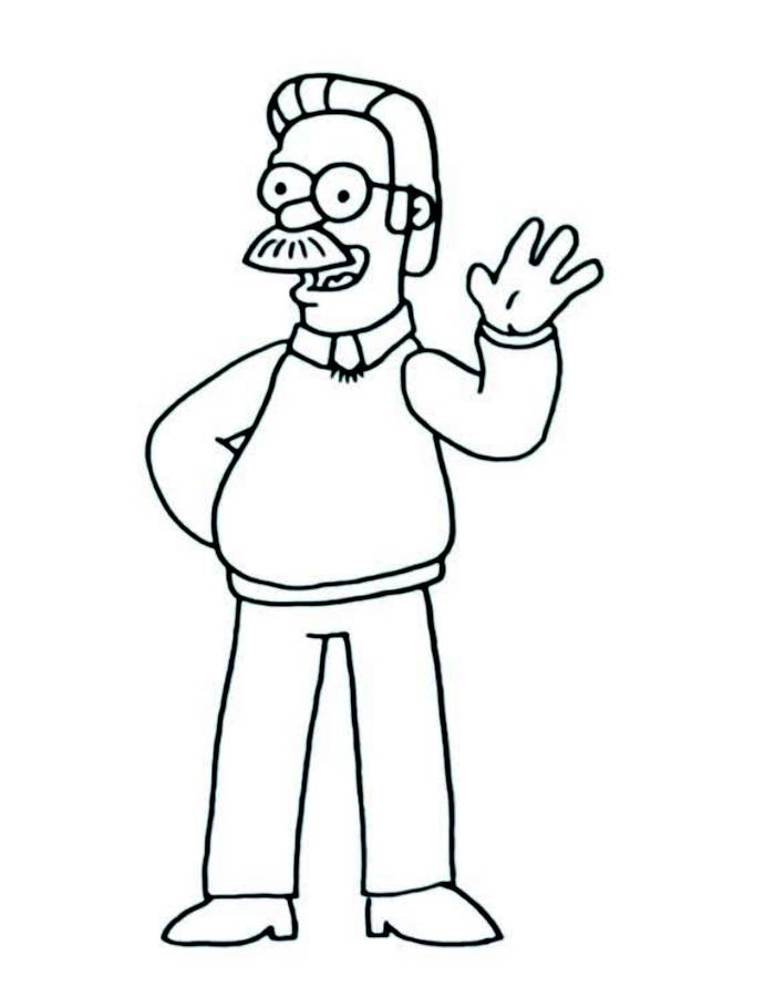 Ned Flanders Coloring Page