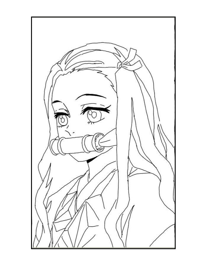 Nezuko Kamado Printable Coloring Page