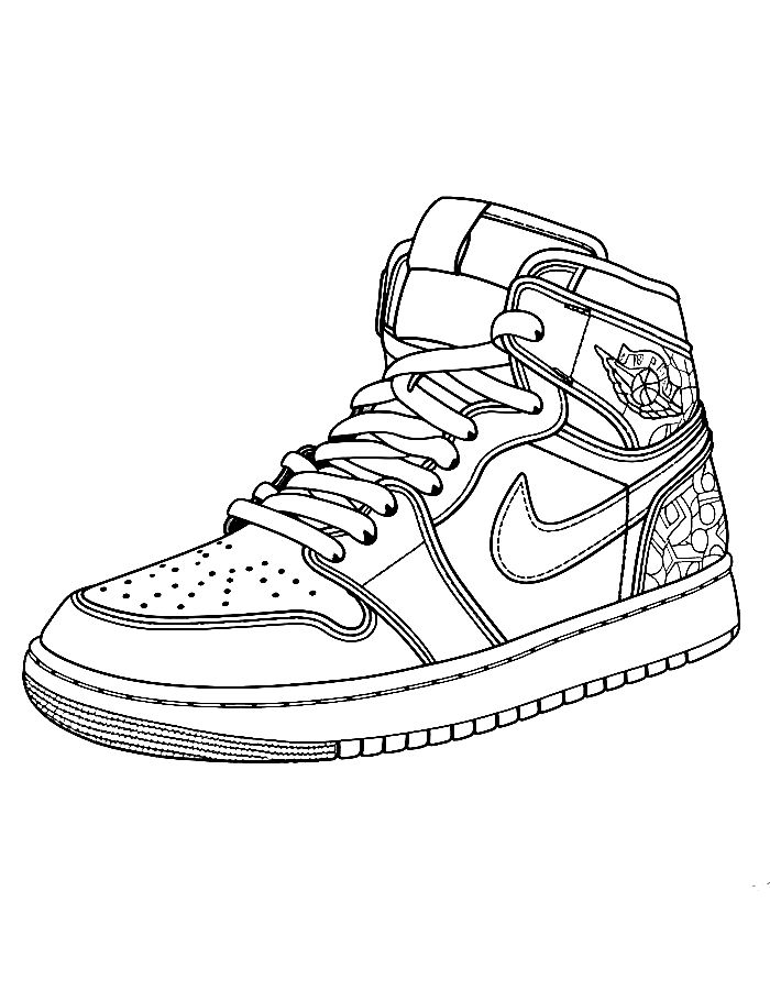 Nike Air Force 1 Coloring Page