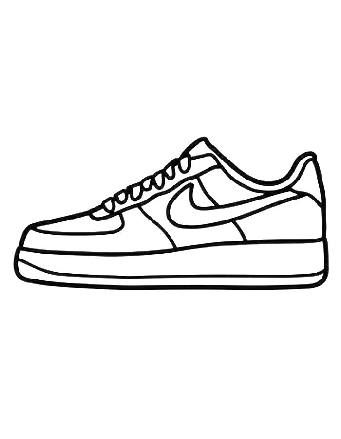 Nike Air Jordan Sneakers Easy Coloring Page