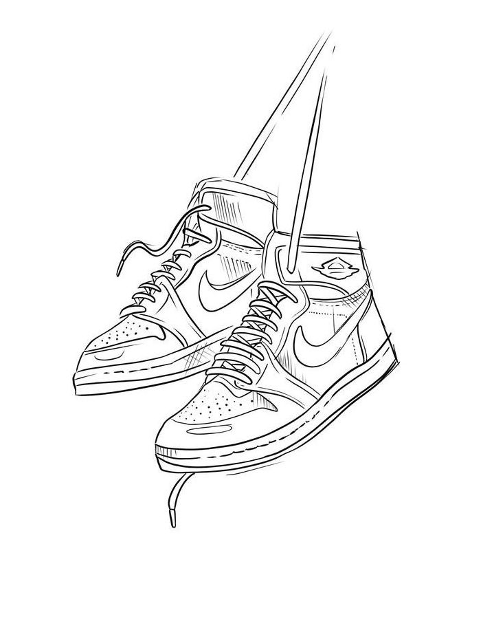 Nike Line Art Coloring Page